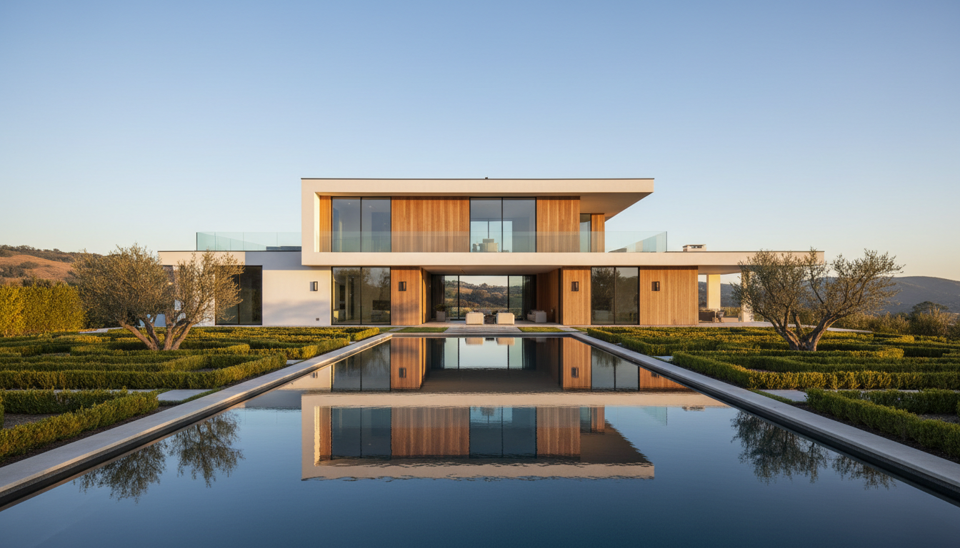 Modern residential house with a pristine facade